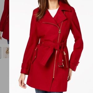 MICHAEL Michael Kors Red Wine Belted Coat